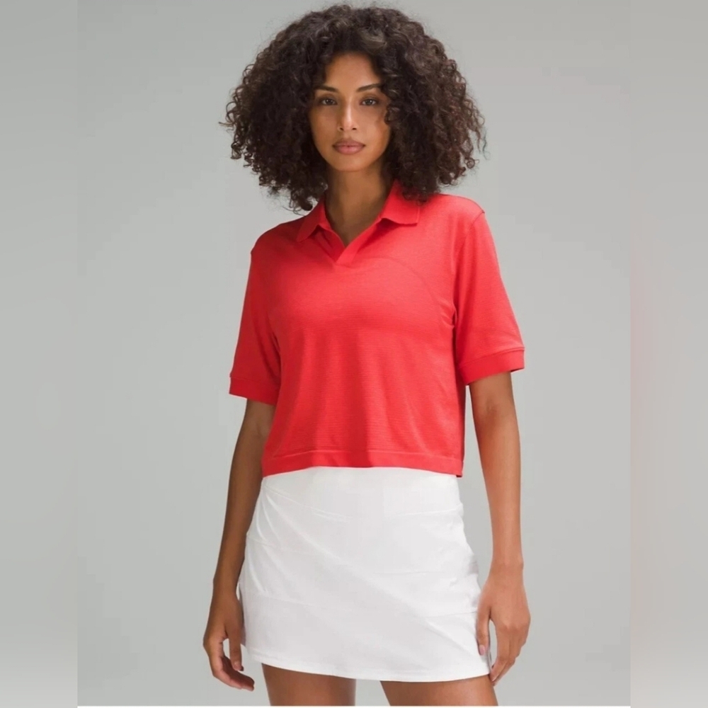 Size 4 - Lululemon Swiftly Tech Relaxed-Fit Polo - Hot Heat / Red Glow